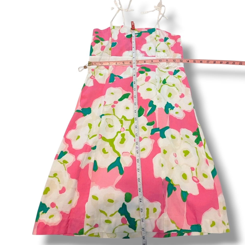 Lilly Pulitzer Pink and White "It Can Be Arranged" Girls Floral Dress, Size 14 - Picture 10 of 12
